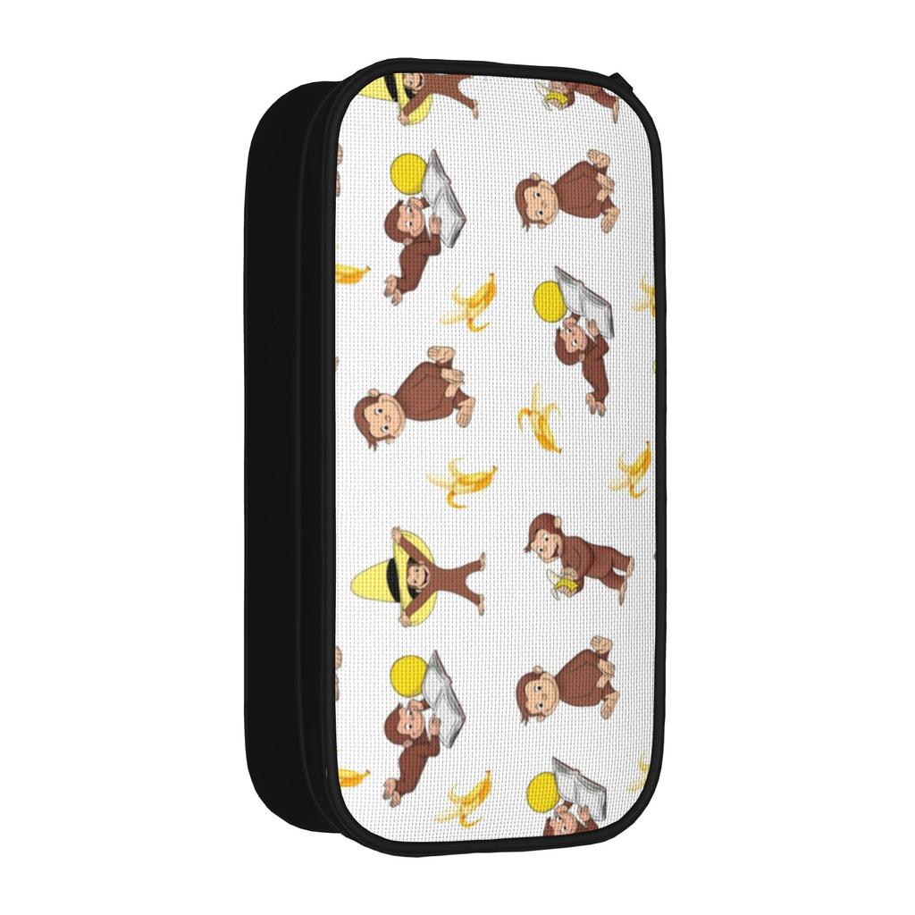 Lovely George the curious monkey Pencil Case cartoon TV Series Pencilcases Pen Box Student Large Storage Bag School Stationery
