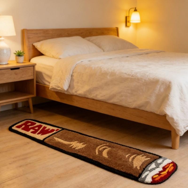 Trendy Cool Cigarette Long Rug Soft Non-Slip Bedroom Bedside Carpet Living Room Sofa Mat Home Decoration