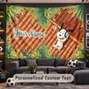 Snoopy Peanuts Personalized Tapestry Support Custom Name, Wall Art Home Decoration