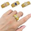 Unique Crystal Split Ring Vintage Adjustable Finger Rings Exquisite Round Crystal Ring  Ladies
