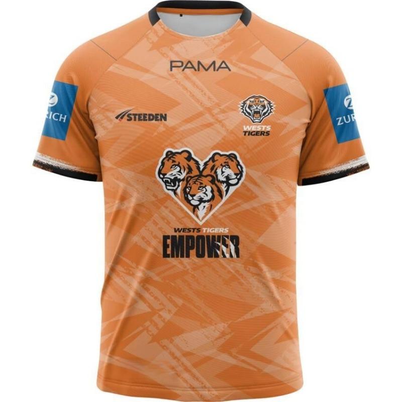 2026 НОВЫЙ выездной регбийный джерси Wests Tigers Мужская футболка Y2K Оверсайз Повседневная