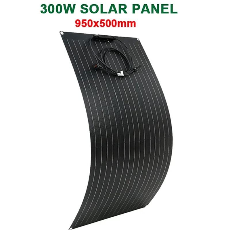 600 Вт 300 Вт Гибкий комплект солнечных панелей 18 В Монокристаллические солнечные элементы Уличное зарядное устройство для кемпинга Яхты Автодома Автофургона Автомобиля Лодки