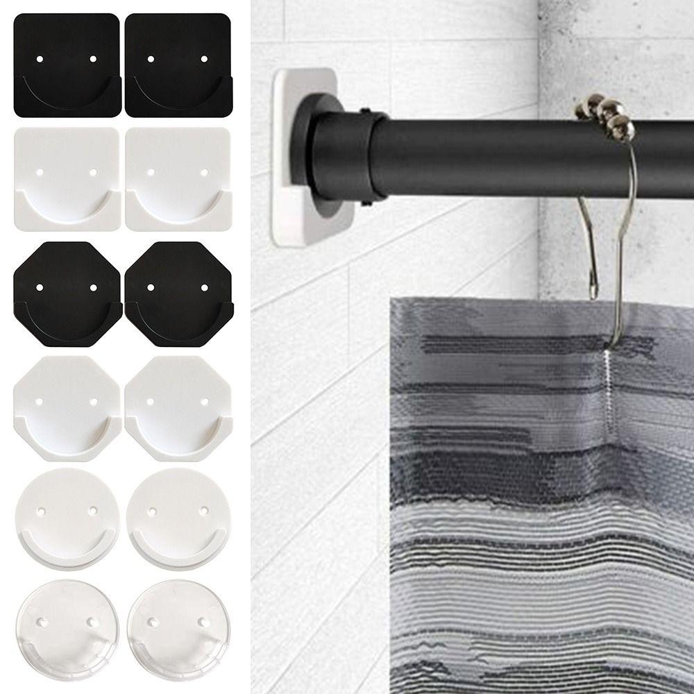 Screw Fixation Shower Rods Holder Curtain Rod Mount Retainer Tension Holder Shower Curtain Rod