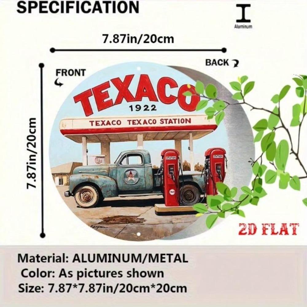 Винтажная металлическая жестяная вывеска Texaco Retro Грузовик Настенный Декор 7,87 Дюйма Круглая
