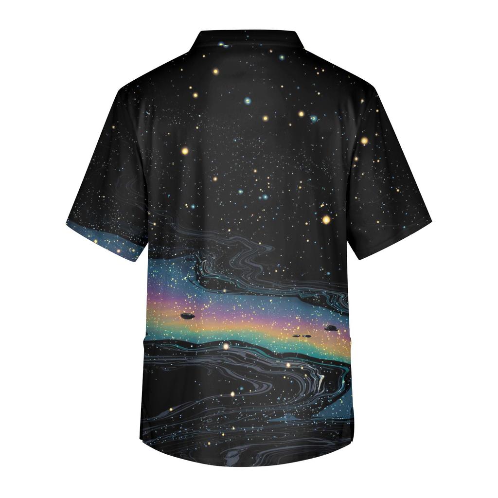 Мужская рабочая блузка с короткими рукавами и v-образным вырезом с принтом, топ с нагрудным карманом