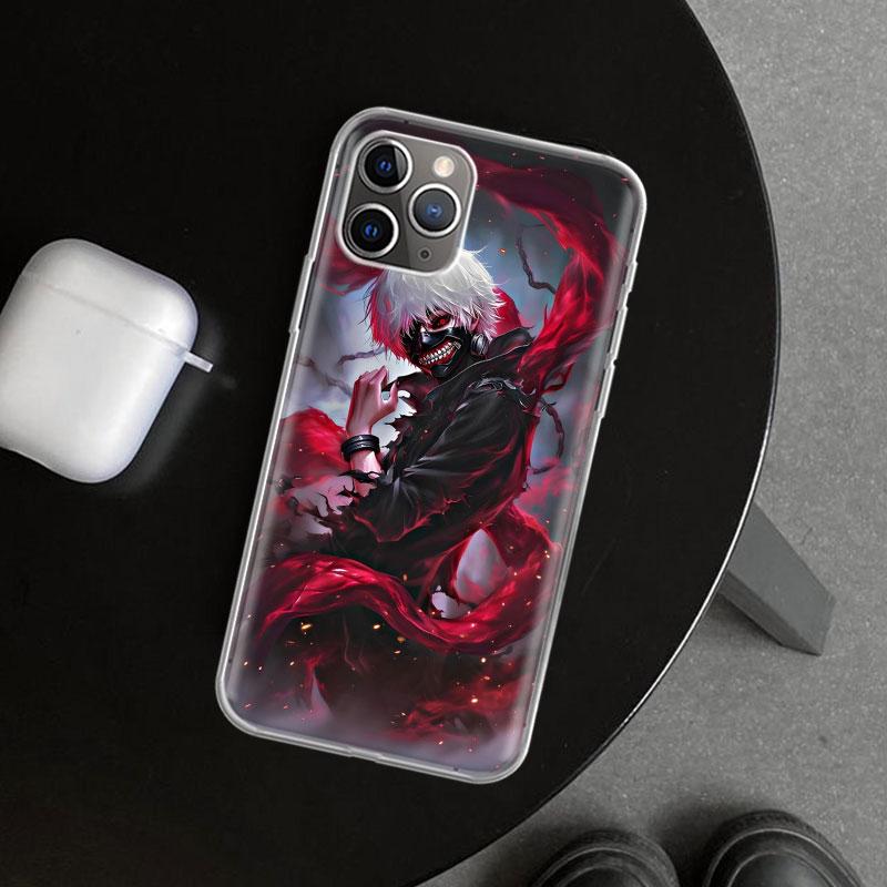 Чехол для телефона Ghoul Tokyo Kaneki Ken для iPhone 11 12 13 Mini 14 15 Plus 16 Pro Max 17 Air 7 8 + SE Арт Индивидуальный Fundas 11