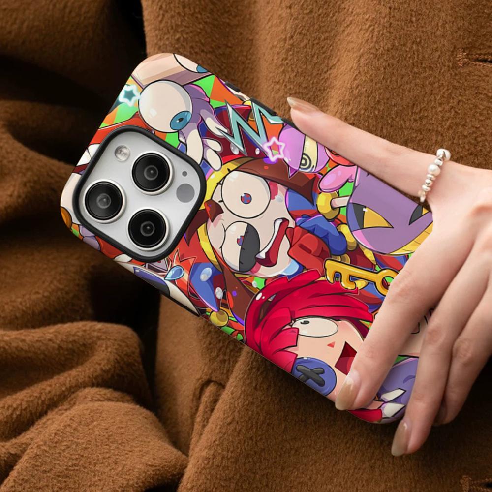Удивительный Цифровой Цирк Чехол для Телефона Для IPhone 16 15 14 13 12 11 Pro Max Plus Samsung S24 S23 Ultra Глянцевый HD Жесткий Поликарбонатный Чехол