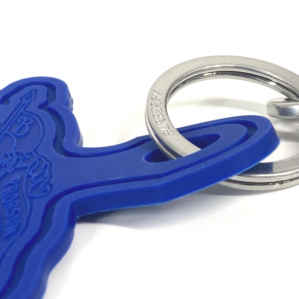 BURBERRY Logo with carabiner Bag Charms Accessories Key Holder rubber blue