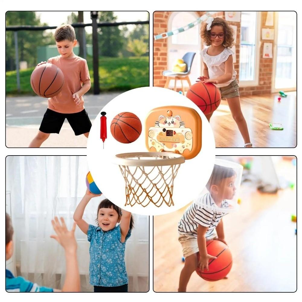 Cartoon Animal Baby Basketball Toy Set Scorable Scoreboard Mini Basketball Hoop  School Environment