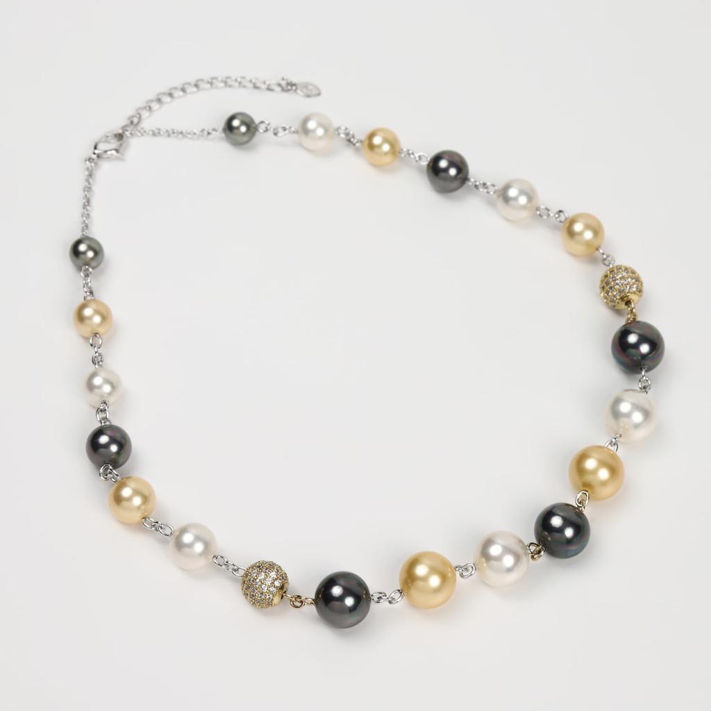 От Yumi Pearl Large Сделано в Японии [Произведено Katsura] Ожерелье, RoseYumiRose, Бусины, Разноцветное, Популярное, Женское, Свадьбы, Похороны, Простое, Стильное,