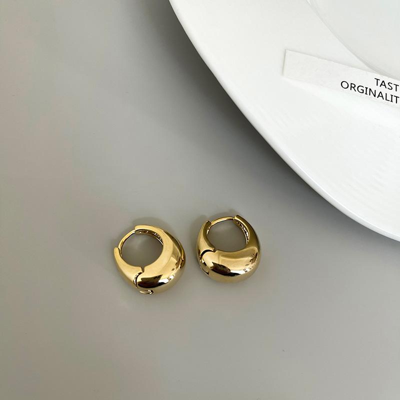 Серьги из серебра 925 пробы, винтажные золотые круглые серьги для женщин, модные серьги, ювелирные изделия, предотвращающие аллергию, аксессуары для вечеринок, подарок