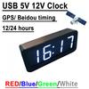 DC 5V 12V USB Автомобильные часы GPS Beidou Timing 12/24 часа Электронные часы LED Цифровой дисплей времени Память выключения Настольные часы
