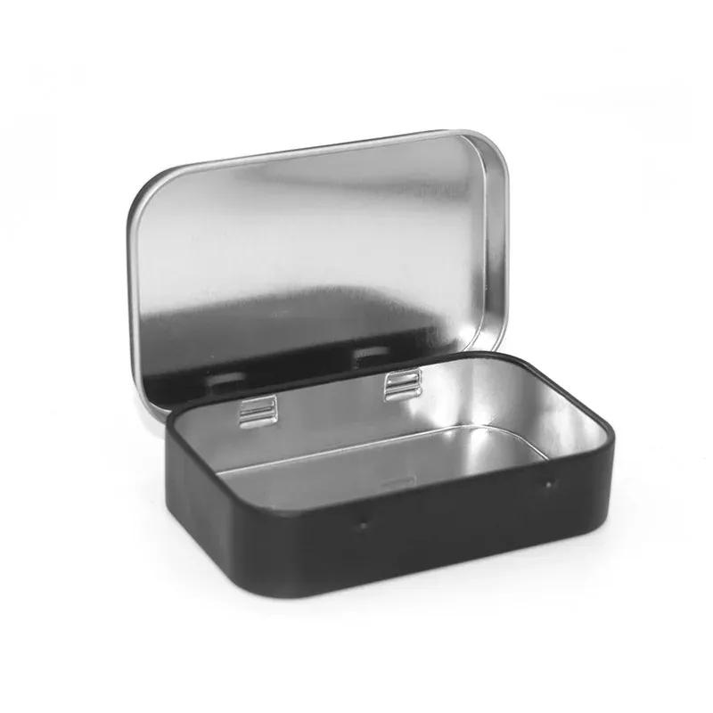 2Pcs Metal Box Flip Business Card Storage Box Wedding Jewelry Pill Cases Portable Boxes Container Cosmetic Organizer