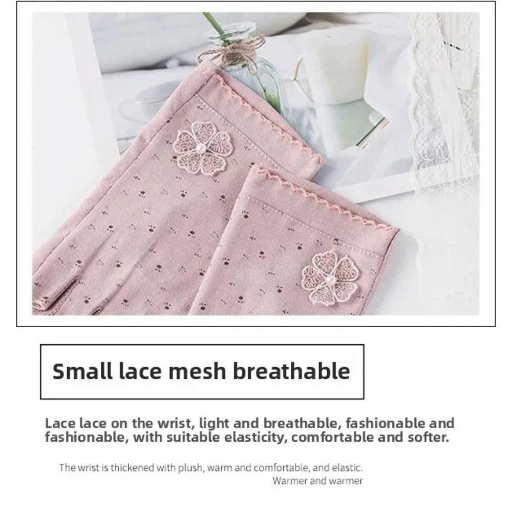 Anti-slip Women Half-finger Gloves Cotton Sunscreen Gloves Fashion Cycling Gloves for Cycling