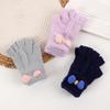 Детские плюшевые митенки с бантиком в корейском стиле - Теплые и милые для осени/зимы