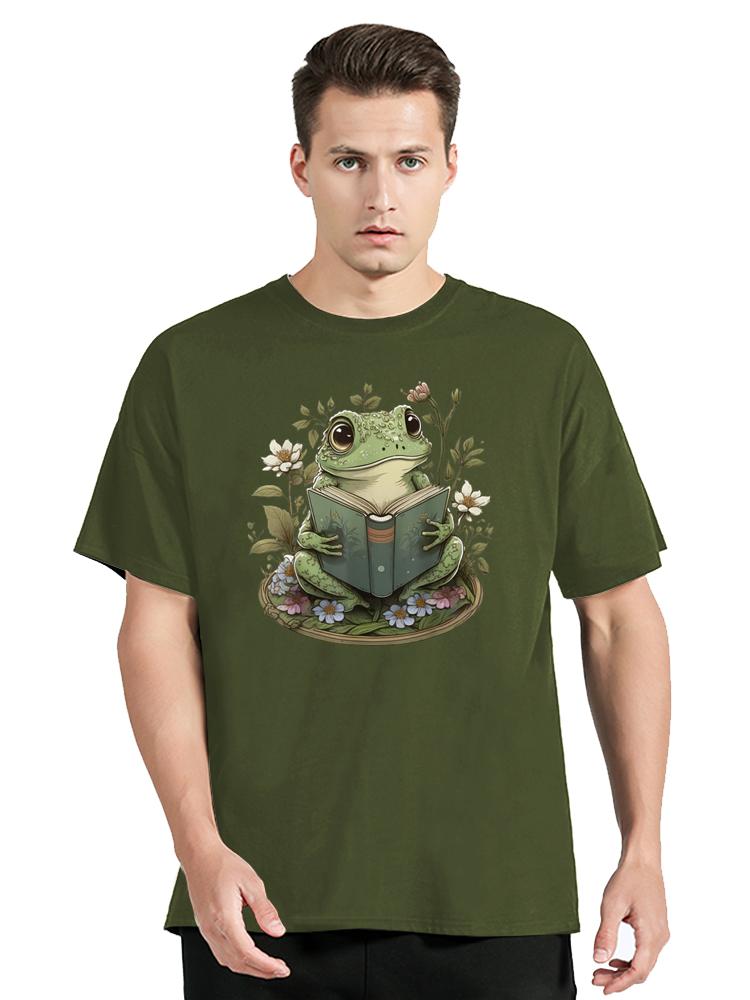 Cute Cottagecore Floral Frog Aesthetic Graphic TShirt Casual T Shirt Cotton Tops Tees Unisexs Clothes Oversized Unisex Tshirt