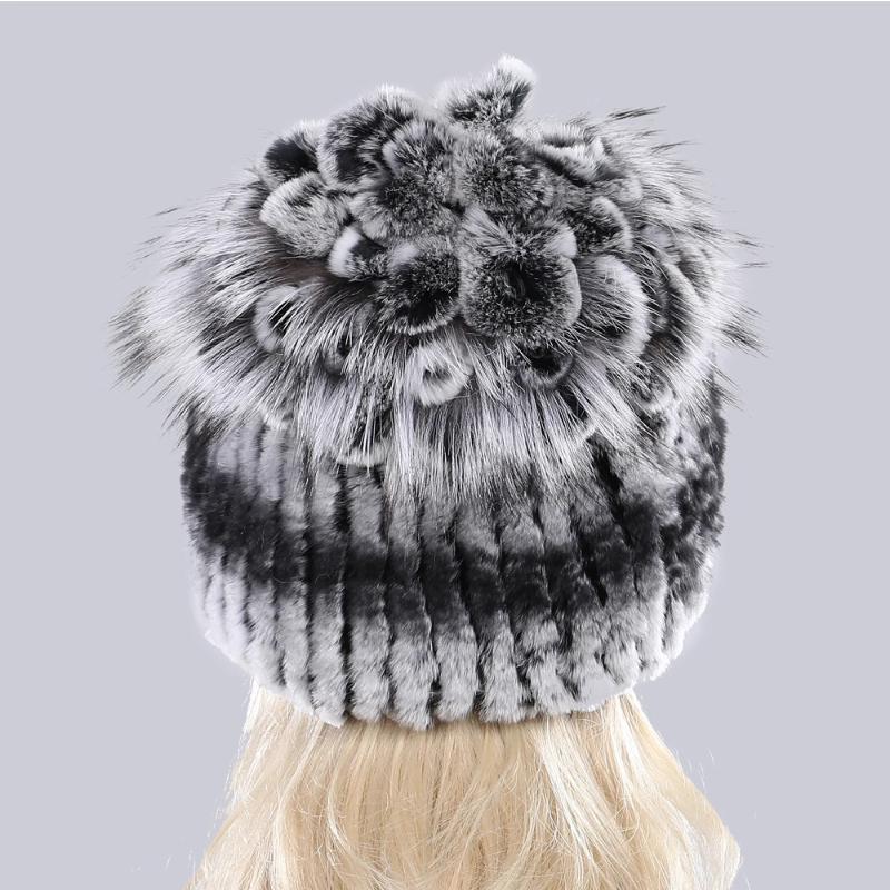 Горячая Распродажа Россия Зима Качество Натуральная Меховая Шапка Натуральная Теплая Шапка из Меха Кролика Рекс Леди Теплая Вязаная Подлинная Шапка из Меха Кролика Рекс