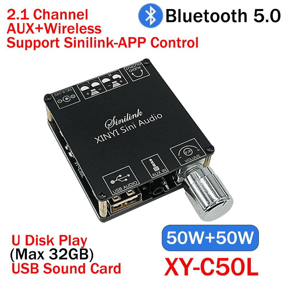 ZK-MT21 2x50Вт+100Вт 2.1-канальный цифровой усилитель мощности сабвуфера Bluetooth 5.0 AUX 12В 24В Аудио Стерео Басовый Усилитель для Дома