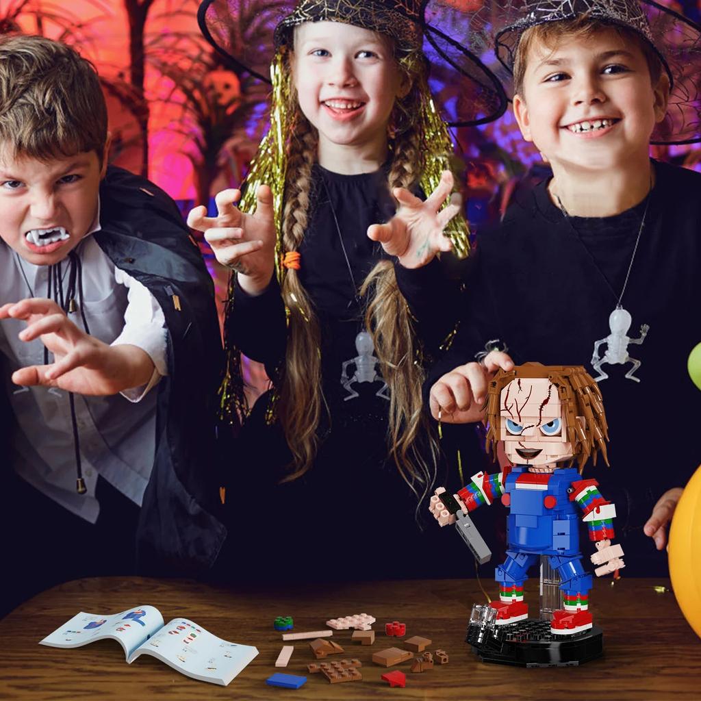 Набор строительных блоков Chucky Brickheadz из фильма «Детские игры», модель фигурок ужасов, игрушки для подарков на Хэллоуин(494 шт.)
