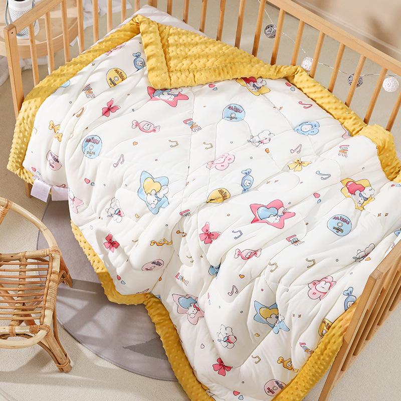 Baby Bean Blanket Children's Blanket Soy Protein Fiber Quilt Knitted Cotton Thickened Bean Velvet Bedding