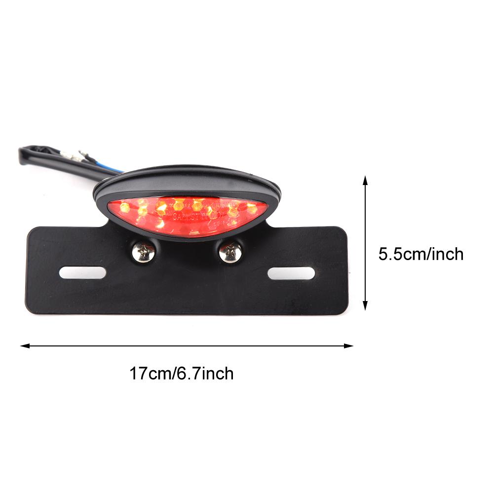 Motorcycle Taillight Retro LED Brake License Plate Light Indicator Lights(black)
