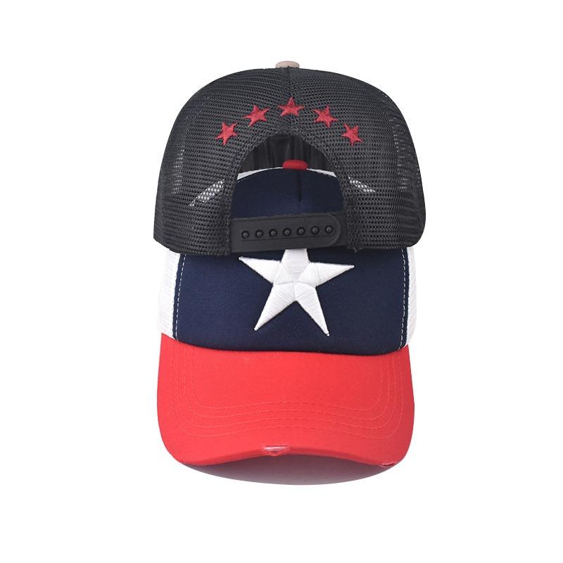 Горячая Распродажа Унисекс Регулируемая Сетчатая Кепка Повседневная Простая Вышивка Пятизвездочный Хлопок Бейсболка Летняя Кепка Дальнобойщика Для Женщин И Мужчин