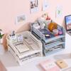 Stackable Layered File Rack Household Paper Storage Case Creative Document Tray Holder Home&Office