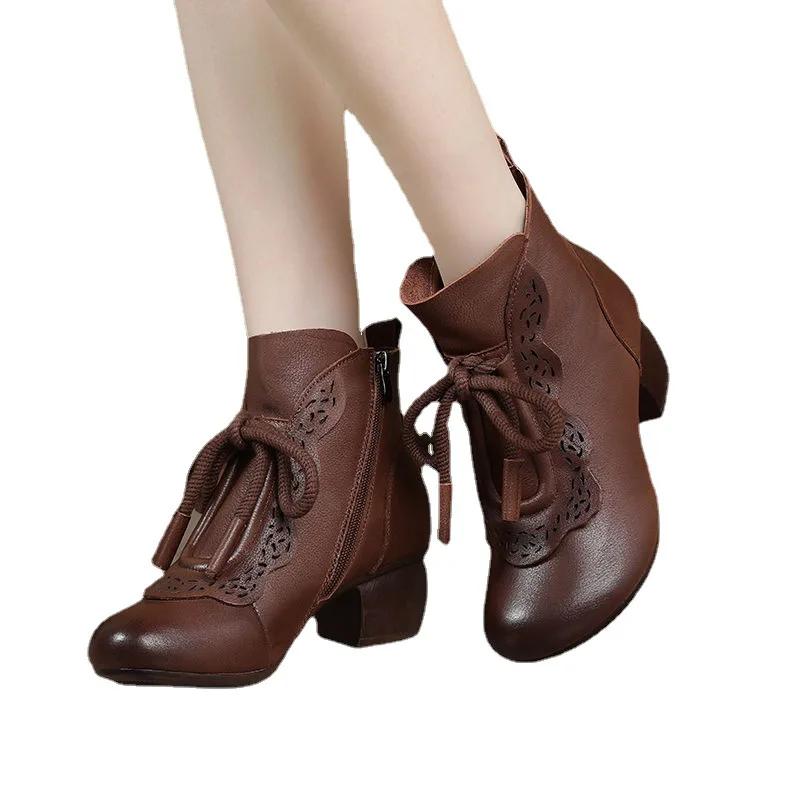 Мода 2024 Новые осенние женские ботинки Удобные теплые женские ботинки для отдыха Модные универсальные трендовые универсальные ботинки для отдыха на открытом воздухе черные ботинки