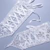 Bridal Lace Gloves with Diamond Accents and Hook Finger Straps