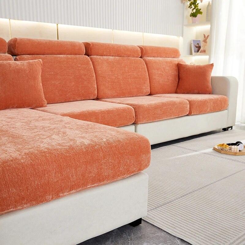 Chenille Sofa Seat Cushion Cover Stretch Adjustable Removable Slipcover Sofa Cover Sofa Slipcovers Protector for Pets Kids