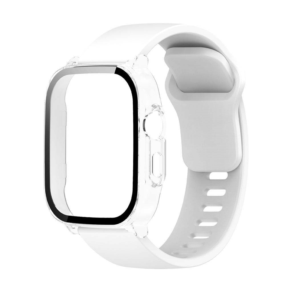 For Realme Watch5 PC Case with Tempered Glass Screen Protector and Silicone Strap Band Full Protection Cover for Realme