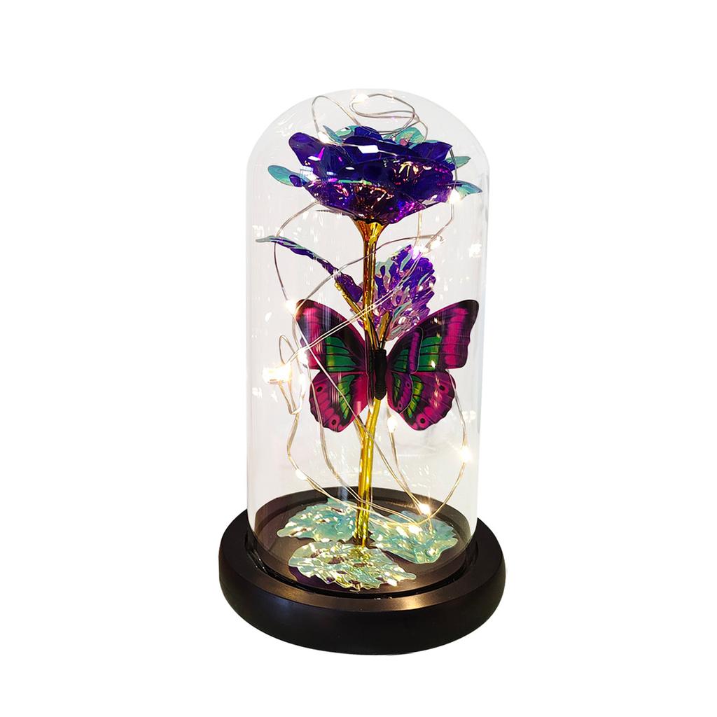 Artificial Rose Flowers Glass Rose LED Light Galaxy Rose Gift For Valentine's Day