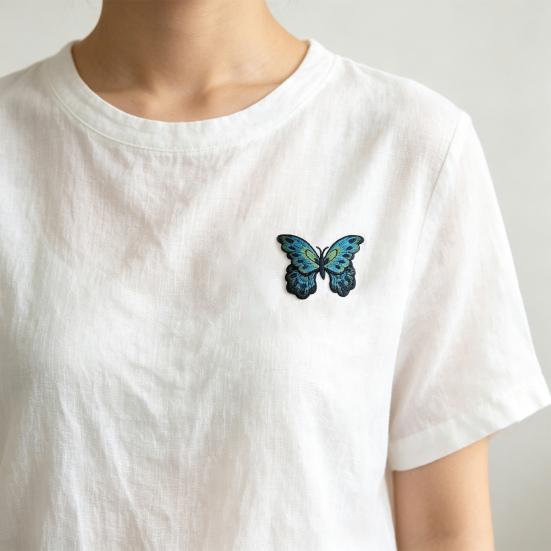 Floral Embroidery Applique Butterfly Patch, Iron on Applique, Embroidered Embellished Appliques for Bags Decorative Patch T-shirts Jeans Jackets Hats