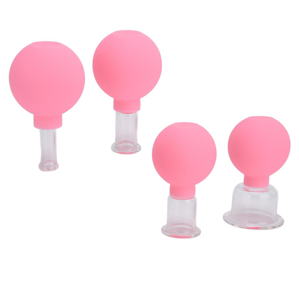 Набор силиконовых банок для вакуумного массажа, 4 шт., для лица, ног, рук, спины