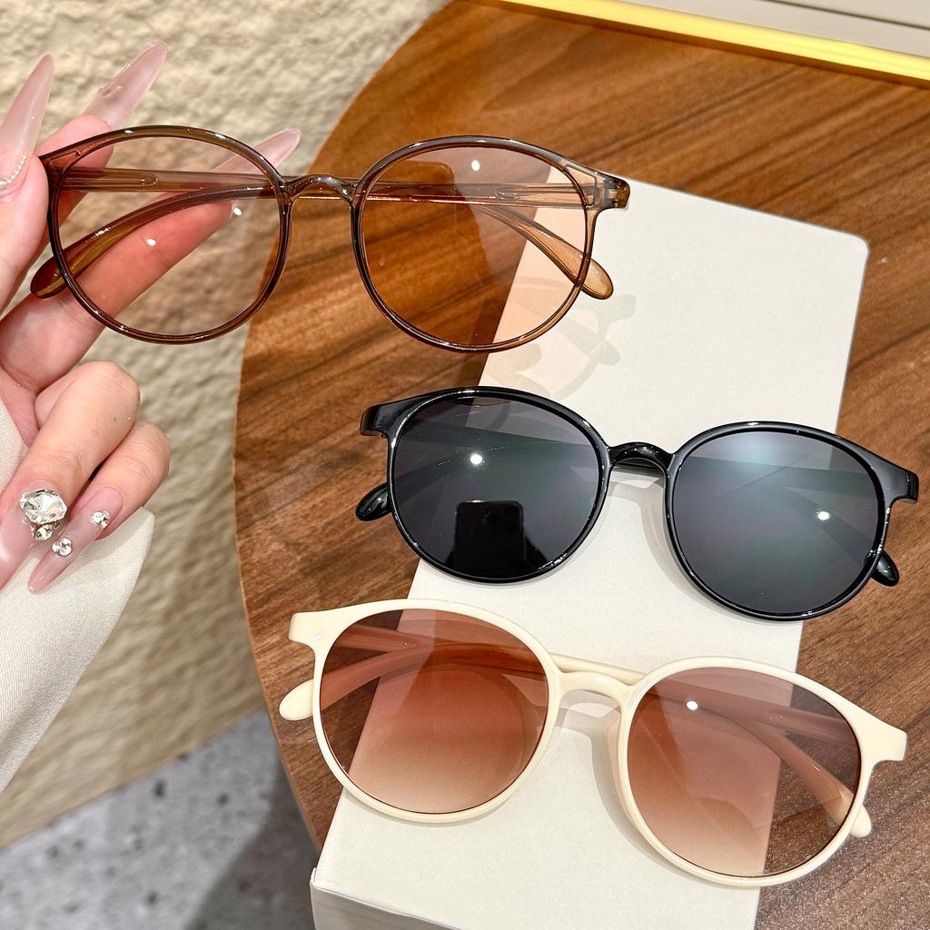 3Pcs Fashionable Round Frame Glasses Set, Lightweight and Portable, Suitable for Long-Term Wear, Stylish Outfit, Holiday Gift