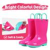 Fashion Comwarm Toddler Kids Rain Boots With Handles Cute Dinosaur Unicorn Unisex Rain Shoes For Girls And Boys Waterproof Non-slip Boot