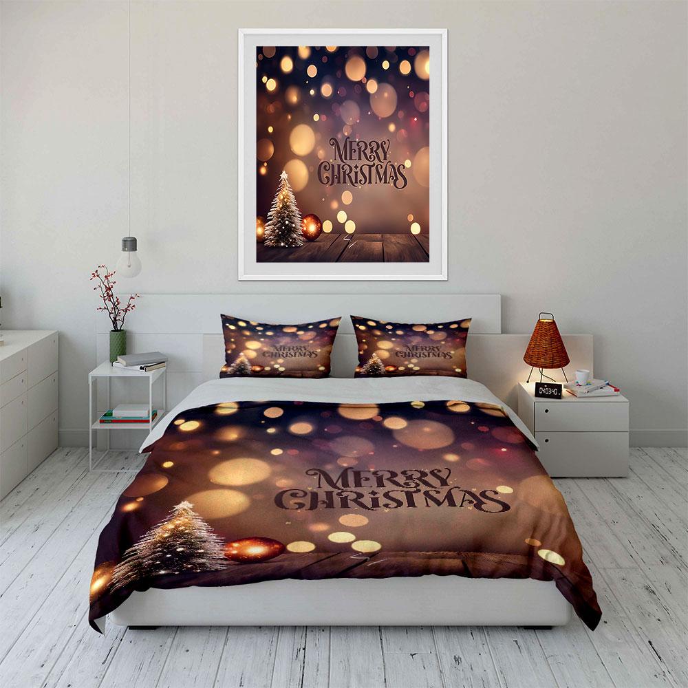 Merry Christmas Holiday Style Bedding Duvet Cover Set Duvet Cover Pillowcases (1*Duvet Cover 2*Pillowcases, without duvet insert)