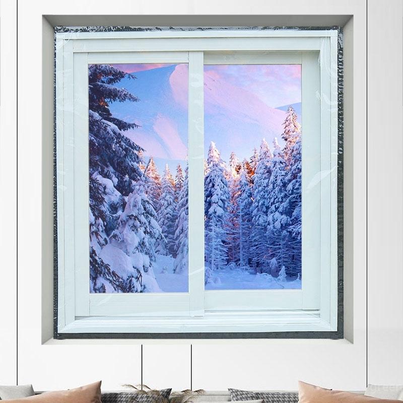 Window Insulation Film Winter Windproof Warm Film Self Adhesive No Punching Indoor Window Door Warm Curtain Cold Proof Thickened