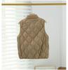 Women's Short Down Vest, Autumn/Winter 2026, Stand Collar, Gourd Diamond Plaid, Lightweight Jacket.