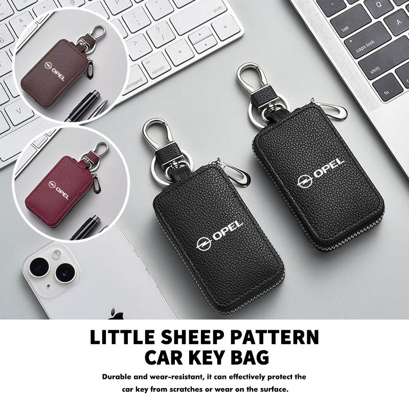 Кожаный кошелек для ключей с логотипом автомобиля Сумка для хранения ключей на молнии Чехол для ключей Аксессуары Для Opel Insignia Astra G J F K Vectra C H Corsa C B D