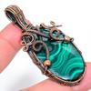Malachite Handmade Copper Wire Wrap Jewelry Pendant 2.60" C1P55
