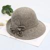 Autumn/Winter Elegant Women's Wool Felt Flower Bucket Hat
