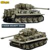 Military WW2 MOC Leopard 2A7 Army Main Battle Tank Soldiers Building Blocks Bricks M1 T90M Tank Kits For Kids Boys Gifts