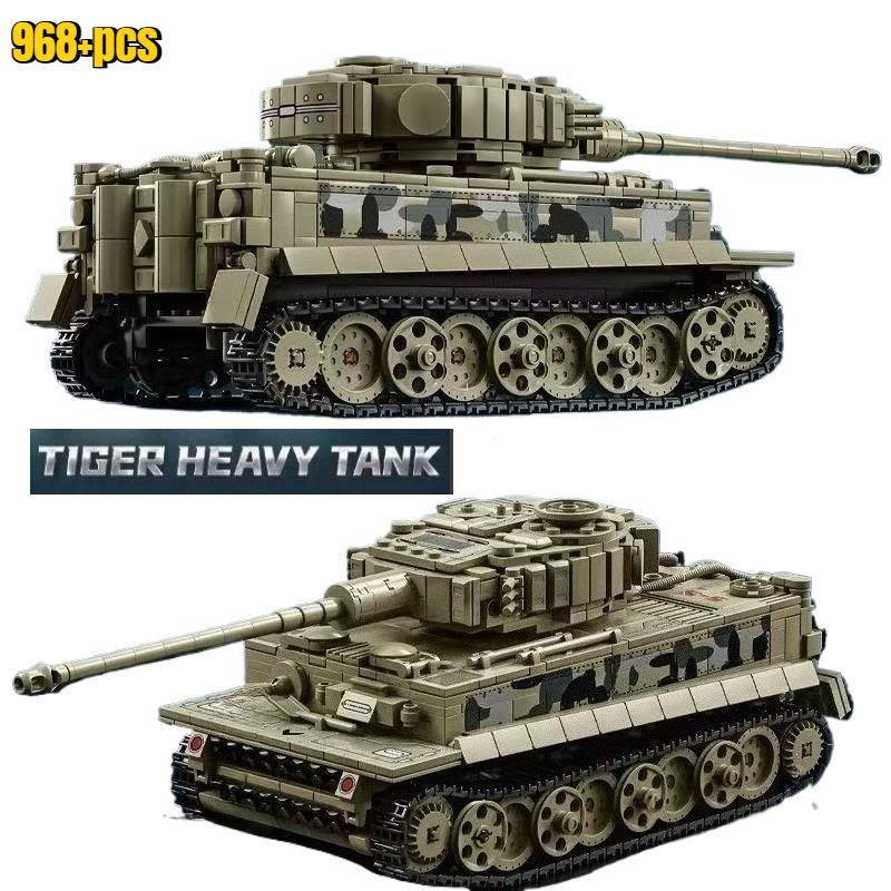 Military WW2 MOC Leopard 2A7 Army Main Battle Tank Soldiers Building Blocks Bricks M1 T90M Tank Kits For Kids Boys Gifts