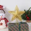 22cm Gold Christmas Tree Topper Star Ornament Red Glitter Star Xmas Tree Decor For Home Decor Navidad New Year 2025 Decoration