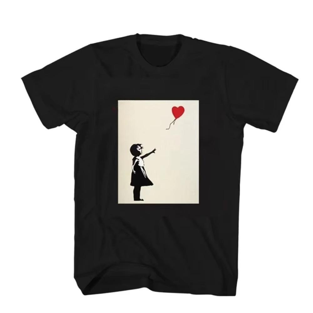 Мода Бэнкси Девочка Выдувает Мозги Красные Бабочки Стрит Арт Мужская Женская Футболка Топ Крутая Повседневная Футболка Гордость Уличная Одежда Мужская Футболка