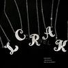 Серебряное простое ожерелье с буквой и стразами, подарок на день рождения