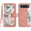 For iPhone 17 Air Case PU Leather Floral Phone Cover with Card Slots