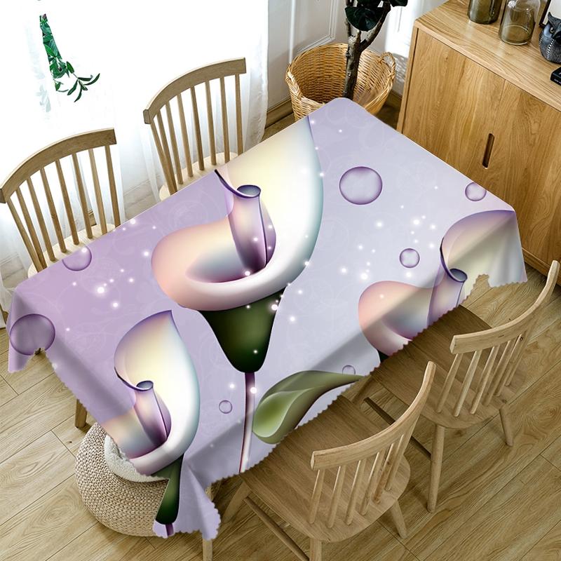 Small Relief Flower Pattern Tablecloth Simple Background Washable Cloth Thicken Cotton Rectangular And Round Table Cloth