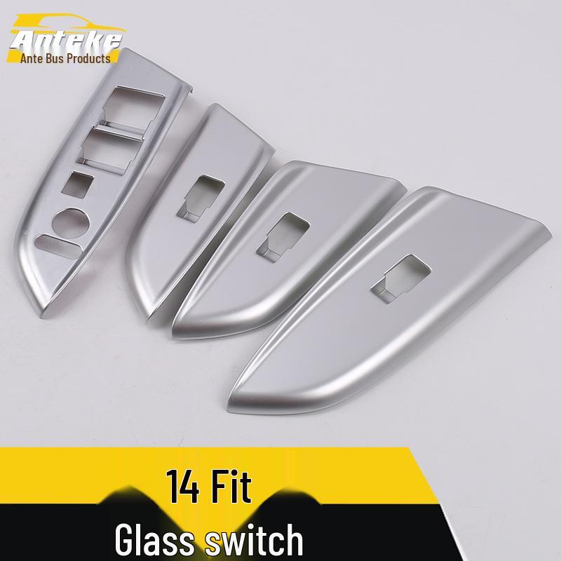 Fits 14 Models: Glass Switch Trim & Car Door Window Armrest Lift Button Decorative Stickers